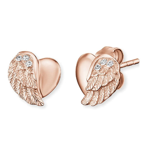 Angel Whisperer Heart Wing Stud Earrings ERE-LILHEARTWING-STR