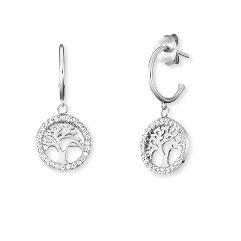 Angel Whisperer Tree of Life Hoop Earrings ERE-LILTREE-ZI-CR