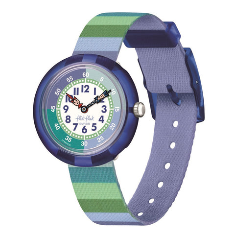 Flik Flak Stripy Green Kids Watch FBNP226