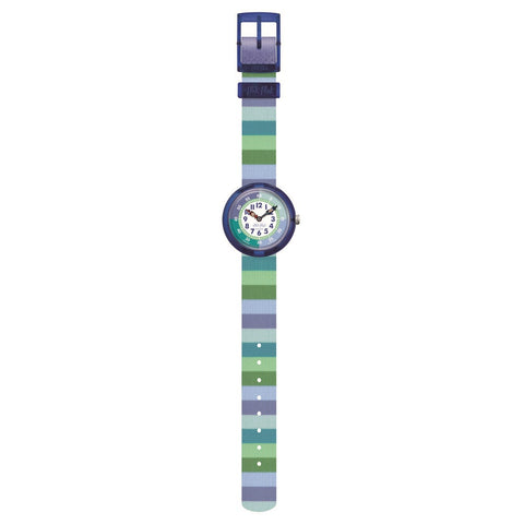 Flik Flak Stripy Green Kids Watch FBNP226