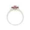18ct White Gold Ruby and Diamond Multi Stone Cluster Ring
