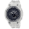 Casio G Shock Watch Carbon Core Guard Transparent Strap GA-2100SKE-7AER