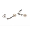 9ct White Gold Freshwater Pearl and Diamond Earrings GE807W