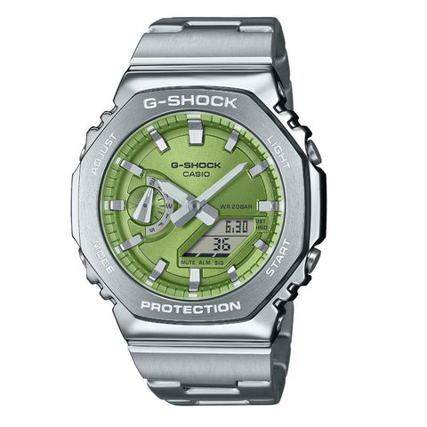 Casio G-Shock Steel Green Metallic Dial Mens Watch GM-2100D-3AER