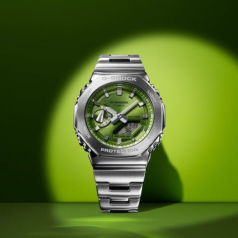 Casio G-Shock Steel Green Metallic Dial Mens Watch GM-2100D-3AER