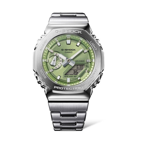 Casio G-Shock Steel Green Metallic Dial Mens Watch GM-2100D-3AER