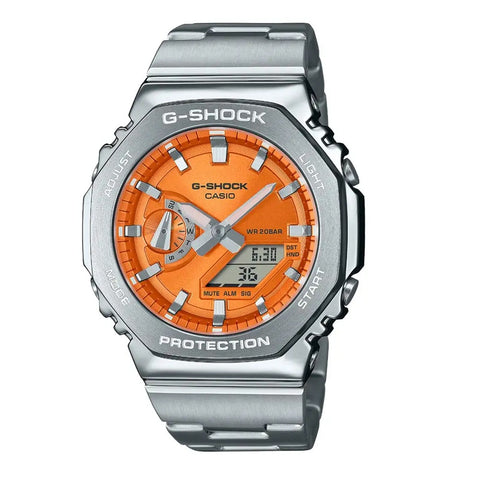 Casio G-Shock Steel Orange Metallic Dial Mens Watch GM-2110D-4AER