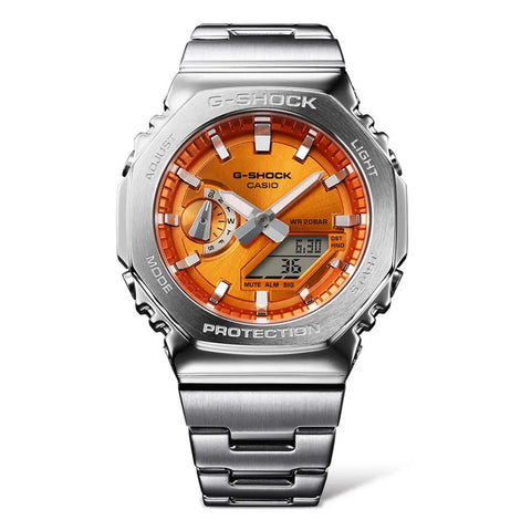 Casio G-Shock Steel Orange Metallic Dial Mens Watch GM-2110D-4AER