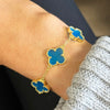 Four Leaf Clover Blue Stone Bracelet GVL009