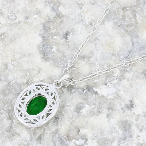 Sterling Silver Cubic Zirconia Pendant and Chain GVL019