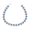 Ladies Sterling Silver Blue Cubic Zirconia Bracelet GVL024