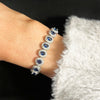 Ladies Sterling Silver Blue Cubic Zirconia Bracelet GVL024