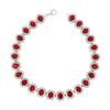 Ladies Sterling Silver Red Cubic Zirconia Bracelet GVL025