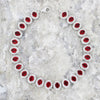 Ladies Sterling Silver Red Cubic Zirconia Bracelet GVL025
