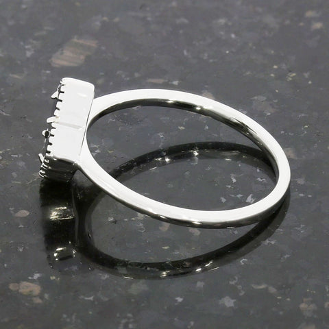 Four Leaf Clover Sterling Silver Ring Black Stone GVL041
