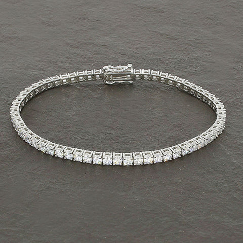 Ladies Sterling Silver White Cubic Zirconia Bracelet GVL074