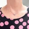 Sterling Silver Cubic Zirconia Ladies Dragonfly Necklace