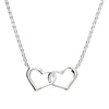 Sterling Silver Interlinked Open Hearts Necklace