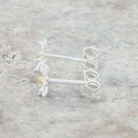Sterling Silver Daisy Stud Earrings