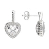 Sterling Silver Cubic Zirconia Heart Shaped Earrings