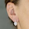 Sterling Silver Cubic Zirconia Heart Shaped Earrings