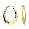 Sterling Silver Gold Plated Flat Oval Creole Hoop Earrings