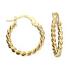 Sterling Silver Gold Plated Twist Hoop Earrings (16mm)