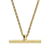 Sterling Silver Gold Plated Textured T-Bar Necklace