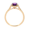 9ct Rose Gold 1.01cts Amethyst and 0.25cts Diamond Cluster Ring