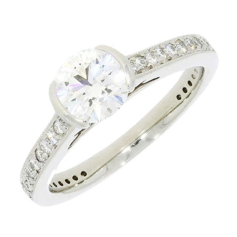 Pre Owned Hearts on Fire Platinum 0.80cts Diamond Solitaire Ring | H&H 