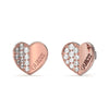 Guess Crystal Set Heart Stud Earrings UBE03038JWRG