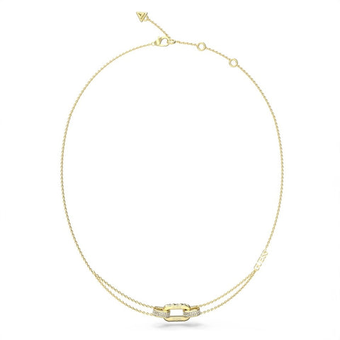 Guess Matelasse Double Chain Necklace JUBB04580JWRYGT- Gold Tone