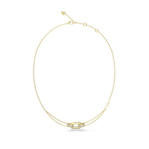 Guess Matelasse Double Chain Necklace JUBB04580JWRYGT- Gold Tone