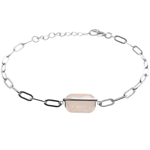 Rose Quartz Sterling Silver Bracelet