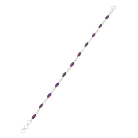 Purple Mohave Turquoise Sterling Silver Marquise Link Bracelet