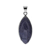 Blue Goldstone Sterling Silver Marquise Pendant & Chain