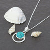 Turquoise Sterling Silver Round Pendant & Chain