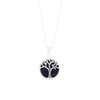 Blue Goldstone Sterling Silver Tree of Life Pendant & Chain