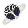 Blue Goldstone Sterling Silver Tree of Life Ring