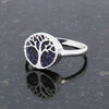 Blue Goldstone Sterling Silver Tree of Life Ring