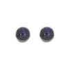 Blue Goldstone Sterling Silver Round Stud Earrings