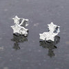 Sterling Silver Cubic Zirconia Celestial Star Stud Earrings