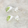 Peridot Sterling Silver Pear Shape Stud Earrings