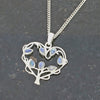 Rainbow Moonstone Tree of Life Heart Pendant & Chain