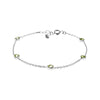 Peridot Sterling Silver Dainty Heart Bracelet