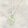 Viola Prehnite Sterling Silver Marquise Pendant & Chain