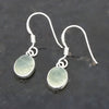 Samira Prehnite Sterling Silver Oval Shape Drop Earrings