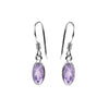 Bridget Amethyst Sterling Silver Slim Oval Shape Drop Earrings