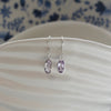 Bridget Amethyst Sterling Silver Slim Oval Shape Drop Earrings