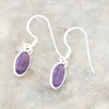 Bridget Amethyst Sterling Silver Slim Oval Shape Drop Earrings